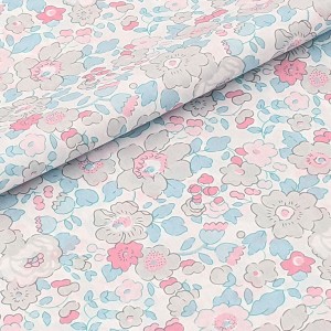 Tissu liberty tana lawn betsy rose grise bleu 0.5m