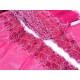 Destock 5.3m dentelle tulle brodé broderie fine haute couture framboise largeur 18cm