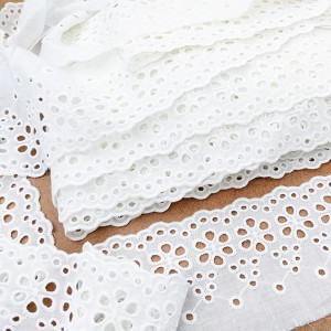 Déstock lot 13.6m broderie anglaise coton douce blanche largeur 8cm