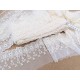 Destock lot 12.6m dentelle tulle brodé broderie coton ecru largeur 10cm