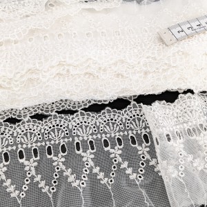 Destock lot 12.5m dentelle tulle brodé broderie largeur 9cm