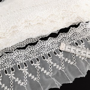 Destock lot 11.9m dentelle tulle brodé broderie largeur 9cm