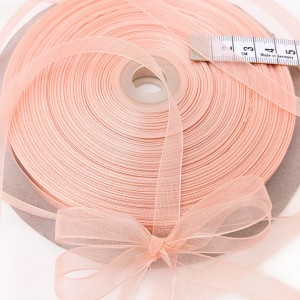 Déstock 90m ruban organza rose largeur 1cm