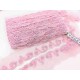 Destock 13.6m dentelle broderie tulle brodé rose argentée largeur 4cm