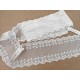 Destock lot 2.5m dentelle broderie tulle brodé écruelargeur 9cm tachée