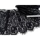 Destock 1.46m dentelle de calais brodé noir largeur 35cm