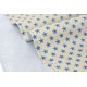 Tissu en gabardine de coton étoiles bleues sur fond beige x 50cm