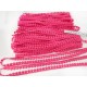 Destock lot 27.5m galon dentelle guipure pompons coton rose largeur 1cm