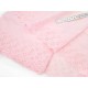 Déstock 6.8m broderie anglaise coton fin rose largeur 23.5cm