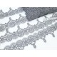 Destock 9.9m dentelle guipure fine haute couture grise largeur 6.7cm