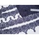 Destock 10.6m dentelle guipure fine haute couture gris violet largeur 6.2cm