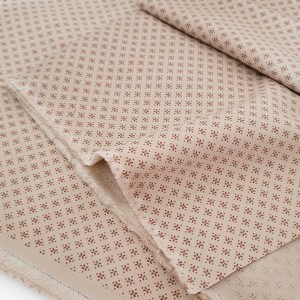 Destock lot 0.97m tissu velours milleraie coton imprimé fond beige largeur 145cm
