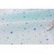 Tissu coton gaufré étoile bleu turquoise ton sur ton x 50cm