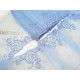 Destock 7.2m dentelle broderie tulle brodé fine haute couture bleu largeur 22cm