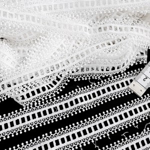 Destock lot 12.6m dentelle guipure haute couture blanche largeur 2cm
