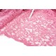 Déstock 2.1m tissu dentelle brodé polyester rose largeur 115cm