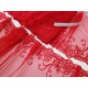Destock lot 6.8m dentelle broderie tulle brodé fine haute couture rouge largeur 22cm