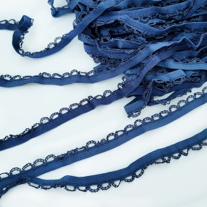 Destock 23.6m ruban élastique fantaise doux fluide bleu fumé  largeur 1.1cm