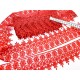 Destock 6.9m dentelle guipure haute couture rouge largeur 7.2cm