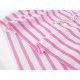 Destock 1m tissu jersey coton lisse fluide rayures rose blanc grande largeur 190cm