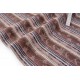 Destock 1.46m tissu velours milleraies imprimé rayures fleuri ton chocolat largeur 105cm