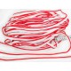 Déstock 26m passepoil satiné polyester rouge blanc largeur 11mm
