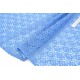 Destock 2.1m tissu dentelle coton doux fleuri bleu largeur 150cm