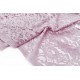 Destock 1.5m tissu dentelle de calais lycra brodé haute couture rose poudré largeur 150cm 
