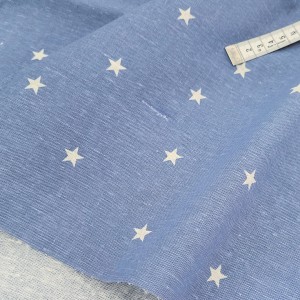 Destock 1.5m tissu lin coton épais étoile largeur 147cm