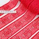 Destock lot 12.6m dentelle guipure satinée haute couture rouge largeur 4.3cm