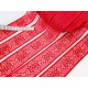 Destock lot 12.6m dentelle guipure satinée haute couture rouge largeur 4.3cm