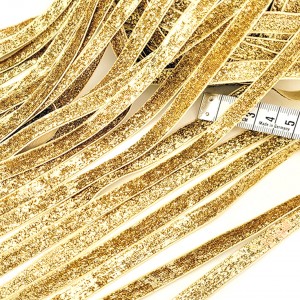 Déstock 20m ruban velours doré brillant largeur 1cm