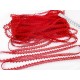 Destock 19m dentelle guipure fine haute couture rouge largeur 1.2cm