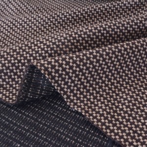 Destock 0.73m tissu laine maille tricot jersey jacquard marron beige largeur 155cm 