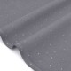 Destock 2.5m tissu velours milleraies doux pois argenté fond gris largeur 115cm 