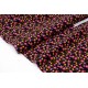 Destock 1.13m tissu velours milleraies doux fleuri rose fond noir largeur 140cm 