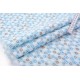 Destock 2.5m tissu velours milleraies géométrique fond bleu largeur 110cm 