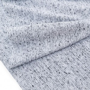 Destock 0.78 m tissu jersey bord-côte coton doux gris chiné grande largeur 178cm 