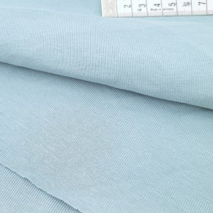 Destock 1 m tissu jersey bord-côte coton vert gris clair largeur 133cm 