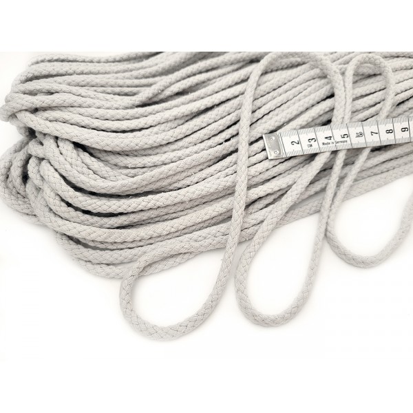 Destock lot 10.8m cordon cordelette tressé coton écru gris diamètre 5mm -  Alice Boulay - Boutique de tissus et mercerie
