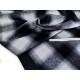 Déstock 1.5m velours laine cachemire double face épais doux fluide carreaux noir blanc largeur 152cm