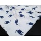 Destock 2m tissu lin viscose soyeux fluide chat bleu largeur 155cm