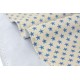 Destock 1.65m tissu gabardine coton étoiles bleues fond beige largeur 110cm