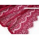 Destock 1.9m tissu dentelle de calais brodé haute couture bordeaux largeur 150cm 