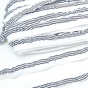 Destock 14.5m galon élastique ruban à volants extra doux spécial lingerie noir blanc largeur 1.5cm