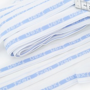 Destock 15.4m ruban élastique plat extra doux spécial lingerie bleu blanc largeur 2cm