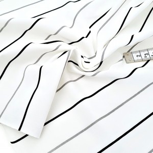 Destock 2m tissu jersey coton lisse soyeux fluide rayures largeur 173cm