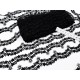 Destock 19.7m dentelle guipure fine raide haute couture noire largeur 3.5cm