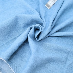 Destock 1.5m tissu jeans lavé tencel fin doux bouloché largeur 156cm 