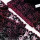 Destock 7.3m dentelle broderie tulle brodé fine haute couture noire rose largeur 19cm